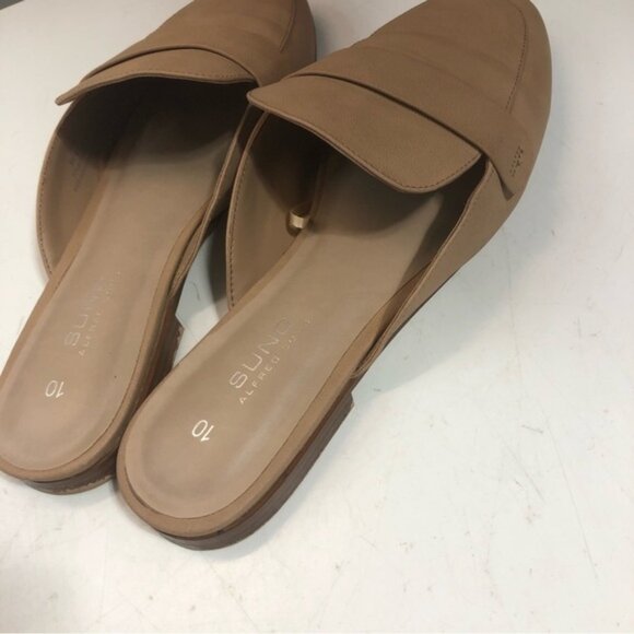 Alfred Sung Tan Faux Leather Flat Mules size 10 - Picture 4 of 6
